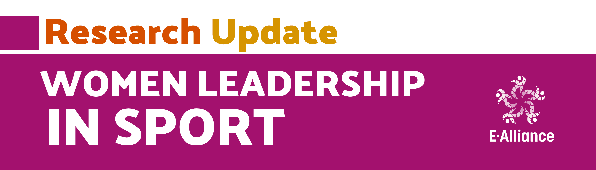Research Update Women Leadership in Sport Graphic linking to key E-Alliance Researching Findings